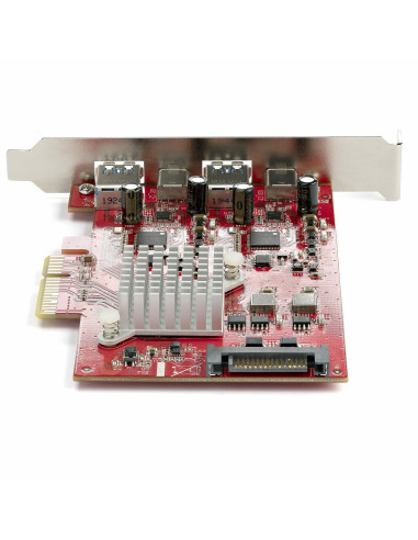 StarTech.com Tarjeta PCIe de 4 Puertos USB - Tarjeta de Expansión PCI Express USB de 10Gbps con 2 Controladores - 2 Puertos