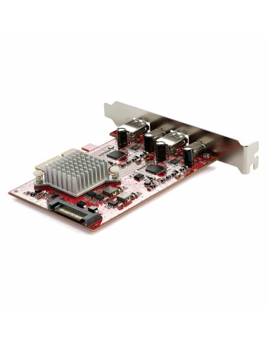 StarTech.com Tarjeta PCIe de 4 Puertos USB - Tarjeta de Expansión PCI Express USB de 10Gbps con 2 Controladores - 2 Puertos