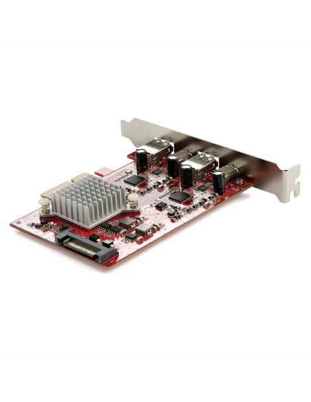 StarTech.com Tarjeta PCIe de 4 Puertos USB - Tarjeta de Expansión PCI Express USB de 10Gbps con 2 Controladores - 2 Puertos
