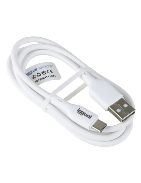 iggual Cable USB-A USB-C 100 cm blanco Q3.0 3A