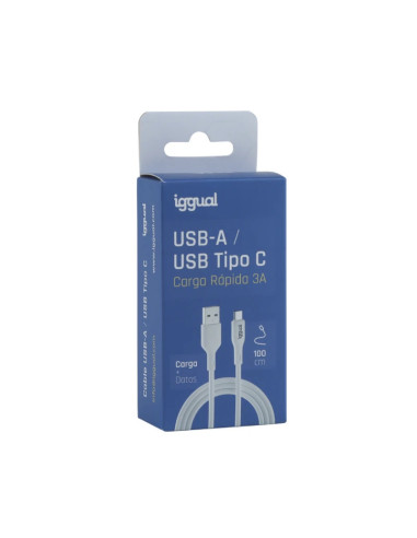 iggual Cable USB-A USB-C 100 cm blanco Q3.0 3A