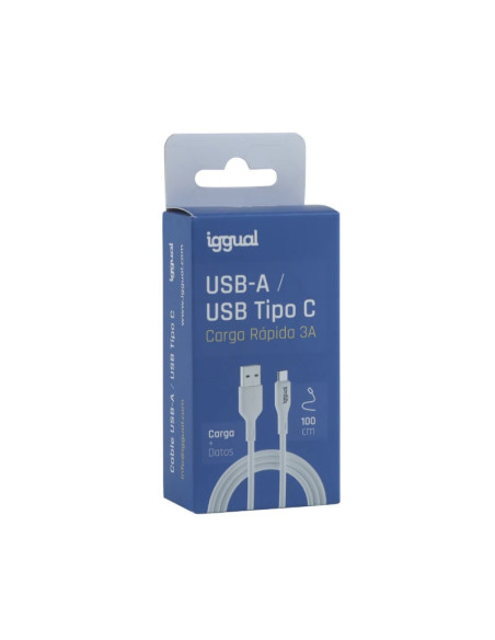 iggual Cable USB-A USB-C 100 cm blanco Q3.0 3A