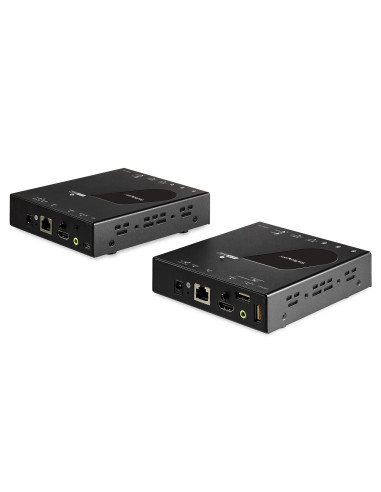 StarTech.com Extensor KVM HDMI KVM por IP - HDMI 4K 30Hz y USB 2.0 por IP, LAN o Ethernet CAT5e CAT6 (100m 330ft) - Kit