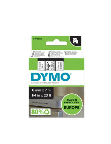 DYMO D1 - Etiquetas estándar - Negro en claro - 6mm x 7m