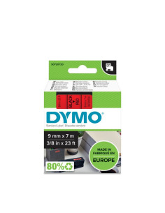 DYMO D1 - Etiquetas estándar - Negro sobre rojo - 9mm x 7m 2