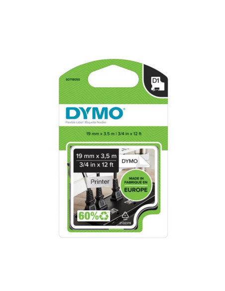 DYMO D1 - Etiquetas Durable - Negro sobre blanco - 19mm x 5.5m