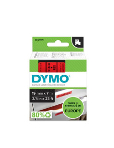 DYMO D1 - Etiquetas estándar - Negro sobre rojo - 19mm x 7m 2