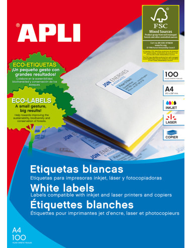 APLI 01271 etiqueta de impresora Blanco