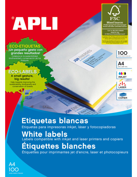 APLI 01271 etiqueta de impresora Blanco