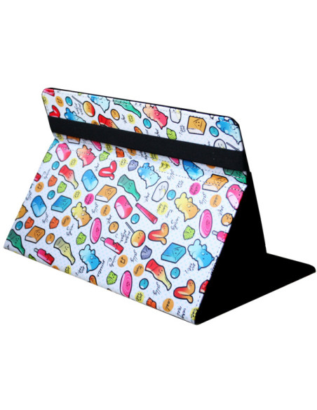 SilverHT Funda Universal Estampada 9"-11" Cool Candy blanco puntos azules