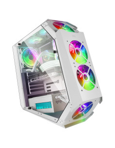 Mars Gaming MC51W, Caja PC Gaming ATX, Doble Cristal Templado, 5x Ventilador RGB 12cm, Blanco 2