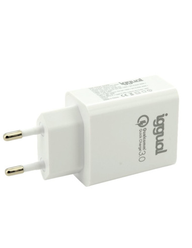 iggual Cargador doble USB QC3.0 + tipo C PD 20W