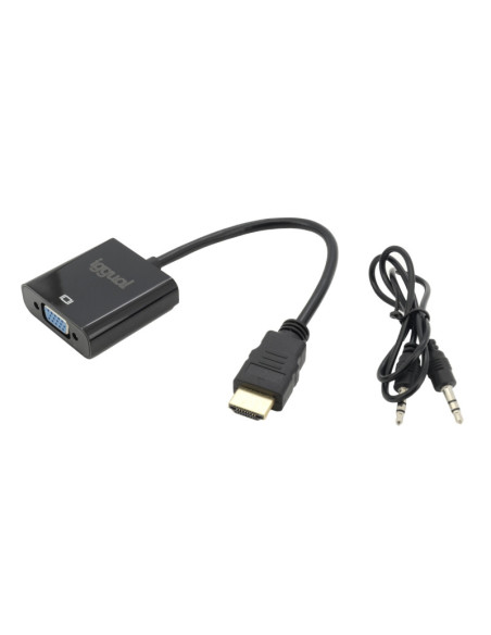 iggual Adaptador HDMI a VGA + audio (3.5 mm)