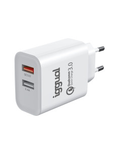 iggual Cargador 2xUSB carga rápida QC3.0 30W