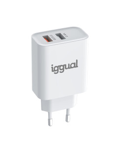 iggual Cargador 2xUSB carga rápida QC3.0 30W 2