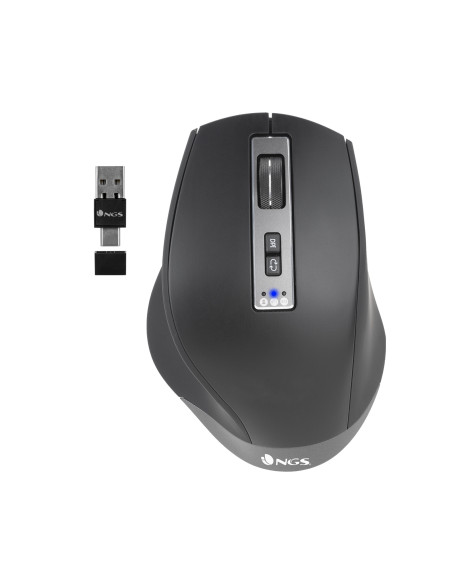 NGS BLUR-RB ratón Juego mano derecha Bluetooth + USB Type-A 3200 DPI