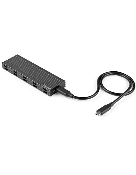 StarTech.com Caja Externa USB-C de 10Gbps a NVMe M.2 or SSD SATA M.2 - Carcasa de Aluminio Portátil para SSD NGFF M.2 PCIe SATA