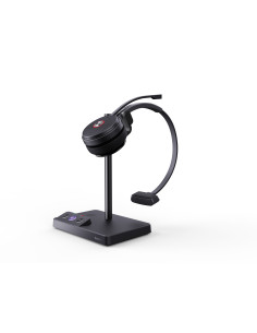 Yealink WH62 Mono Teams Auriculares Inalámbrico Diadema Oficina Centro de llamadas MicroUSB Base de carga Negro