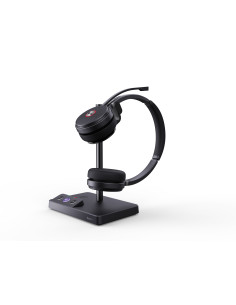 Yealink WH62 Dual Teams Auriculares Inalámbrico Diadema Oficina Centro de llamadas MicroUSB Base de carga Negro