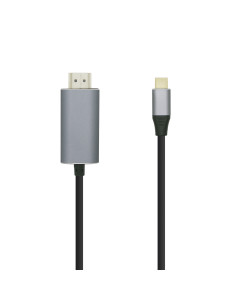 AISENS Cable conversor USB-C a HDMI 4K@60HZ, USB-C M-HDMI M, Negro, 1.8m
