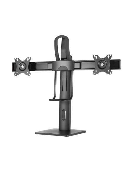 AISENS Soporte De Mesa Pro Contrapeso Giratorio E Inclinable Para 2 Monitores 6kg De 17-27, Negro