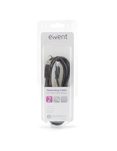 Ewent EW9526 cable de red Negro 2 m Cat5e U UTP (UTP)