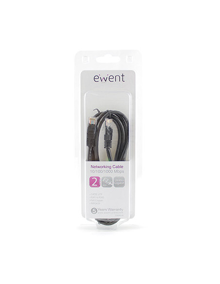 Ewent EW9526 cable de red Negro 2 m Cat5e U UTP (UTP)