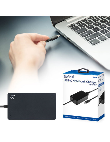 Ewent EW3981 adaptador e inversor de corriente Interior 45 W Negro