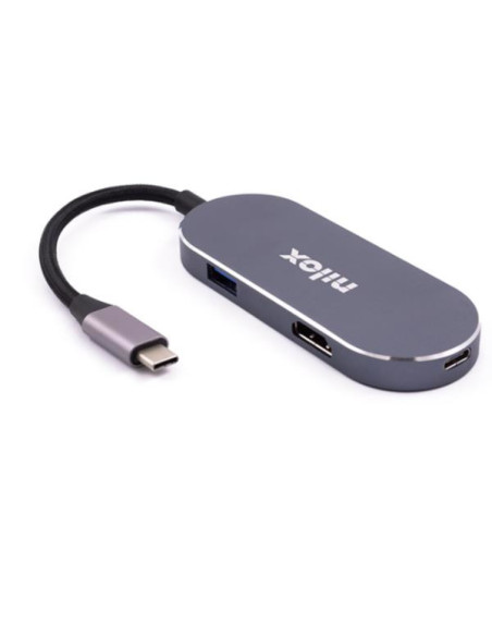 Nilox MINI-DOCKING USB-C  HDMI, 3 PUERTOS USB 3.0 Y USBC