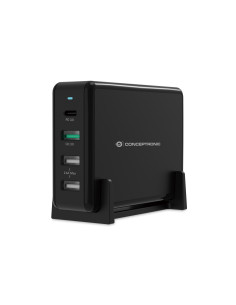 Conceptronic OZUL01B cargador de dispositivo móvil Universal Negro Corriente alterna Carga rápida Interior