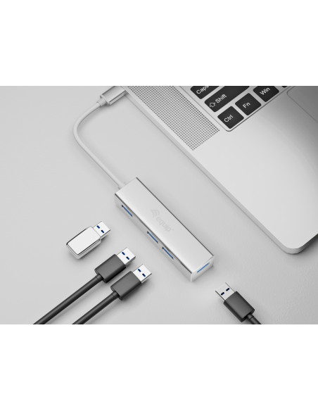 Equip 128958 hub de interfaz USB 3.2 Gen 1 (3.1 Gen 1) Type-C 5000 Mbit s Plata