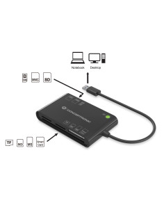 Conceptronic BIAN01B lector de tarjeta inteligente Interior USB 3.2 Gen 1 (3.1 Gen 1) Negro 2