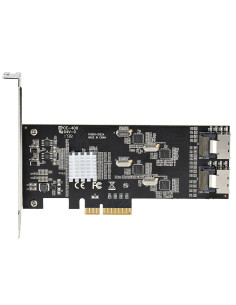 StarTech.com Tarjeta PCIe de 8 Puertos SATA - Tarjeta Adaptadora de Expansión PCI Express SATA con 4 Controladores de Host - 2
