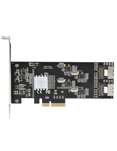 StarTech.com Tarjeta PCIe de 8 Puertos SATA - Tarjeta Adaptadora de Expansión PCI Express SATA con 4 Controladores de Host -