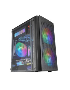 Mars Gaming MC300 Negro, Caja PC Micro ATX, Cristal Templado, Frontal MESH, 3xVentilador FRGB
