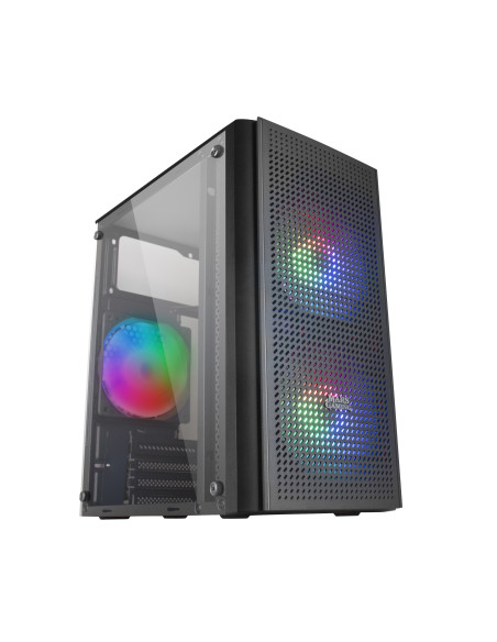 Mars Gaming MC300 Negro, Caja PC Micro ATX, Cristal Templado, Frontal MESH, 3xVentilador FRGB