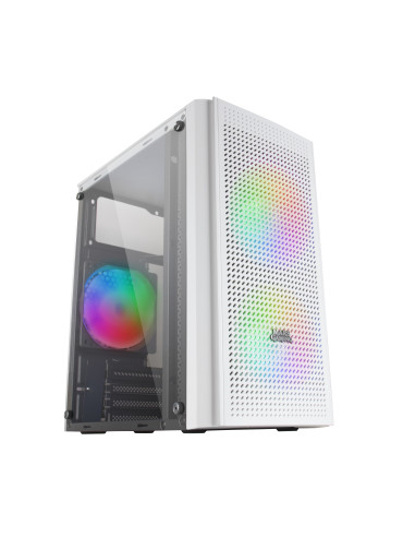 Mars Gaming MC300W Blanco, Caja PC Micro ATX, Cristal Templado, Frontal MESH, 3xVentilador FRGB