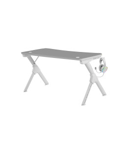 Mars Gaming MGD140, Escritorio Ergonómica Gaming, Soporte Auriculares y Bebidas, Escritorio PC, 140x60cm, Blanco 2