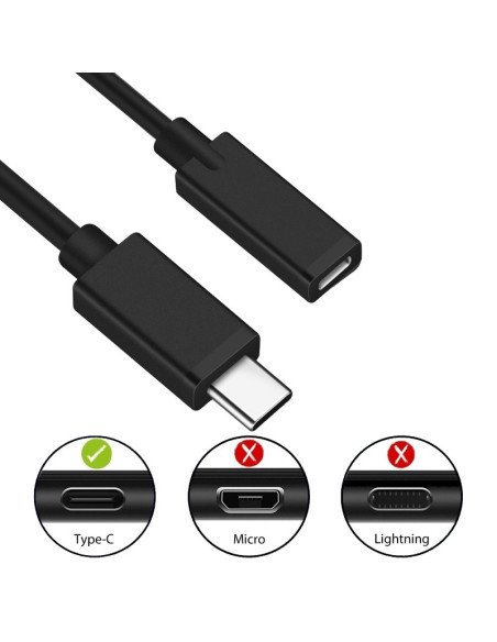 Ewent EC1037 cable USB USB 2.0 1,8 m USB C Negro