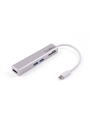 CoolBox MINIDOCK LITE USB-C ALUMINIO HDMI 3XUSB3.0 SD MICROSD