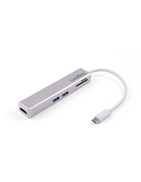 CoolBox MINIDOCK LITE USB-C ALUMINIO HDMI 3XUSB3.0 SD MICROSD