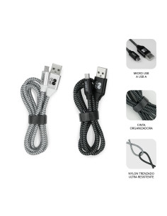 SUBBLIM PACK 2 CABLES USB A MICRO USB (2.4A) 1M BLACK SILVER 2