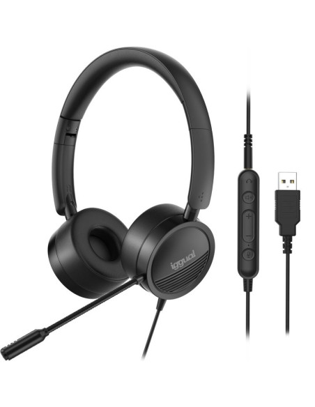 iggual Auriculares con micro Dual Tech USB 3.5 mm