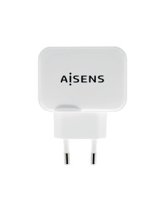 AISENS Cargador USB 17W 5V 3.4A, 2xUSB Con Control AI, Blanco