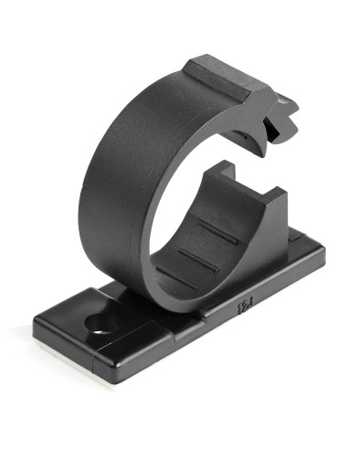 StarTech.com 100 Clips de Gestión de Cableado Adhesivos - Negro - Organizador de Cableado para Escritorios Oficinas - Mordaza