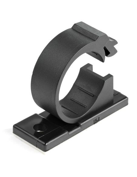 StarTech.com 100 Clips de Gestión de Cableado Adhesivos - Negro - Organizador de Cableado para Escritorios Oficinas - Mordaza