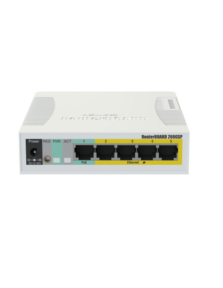 Mikrotik RB260GSP switch Gestionado Gigabit Ethernet (10 100 1000) Energía sobre Ethernet (PoE) Blanco