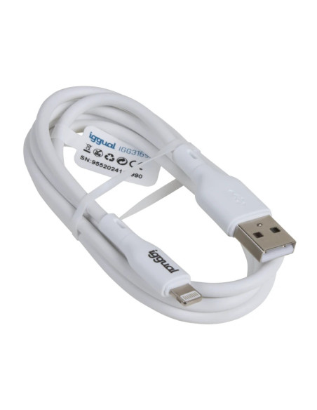 iggual IGG316955 cable de conector Lightning 1 m Blanco