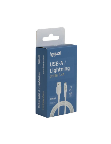 iggual IGG316955 cable de conector Lightning 1 m Blanco