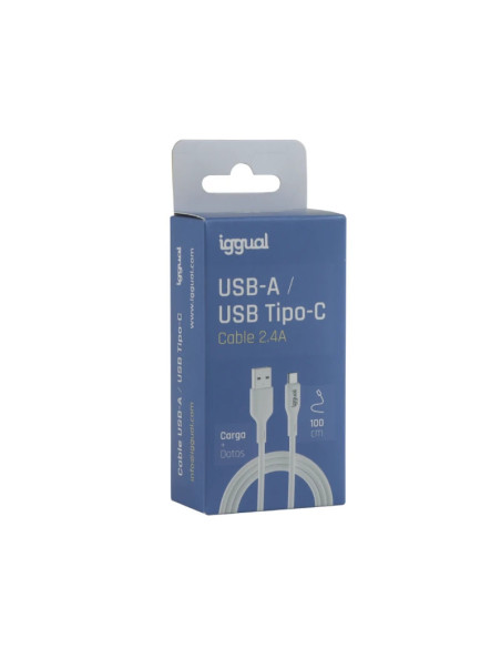 iggual IGG316948 cable USB USB 2.0 1 m USB A USB C Blanco